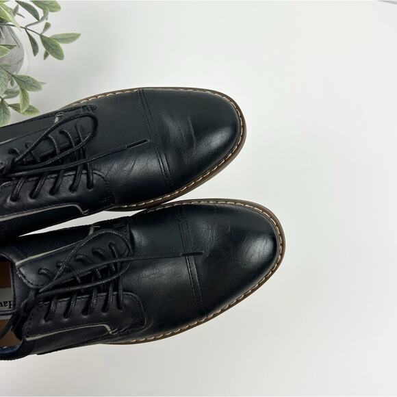 Hawker Rye Men's Black Leather Oxfords Size 8 - Picture 5 of 8